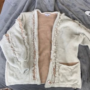 white beige cardigan size small